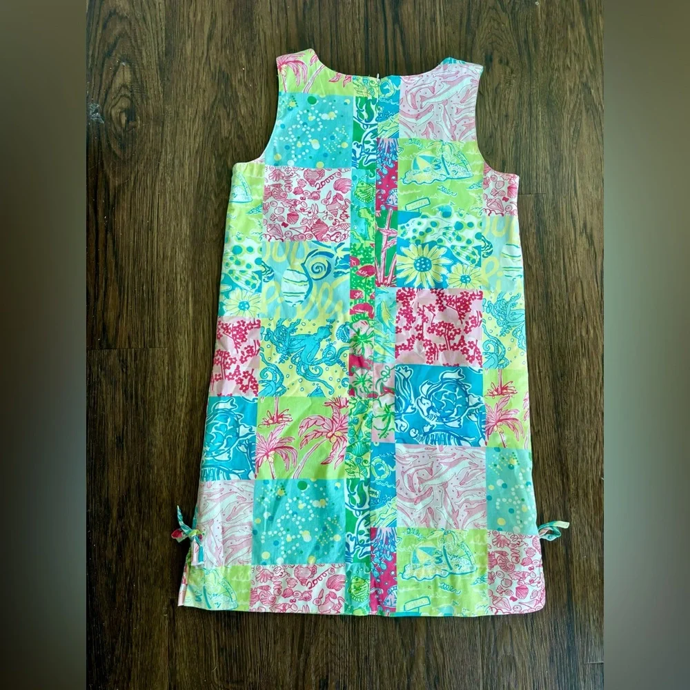 Adorable Lilly Pulitzer Sleeveless Shift Dress Size 6 Y2K Millennium Patch - Picture 6 of 8